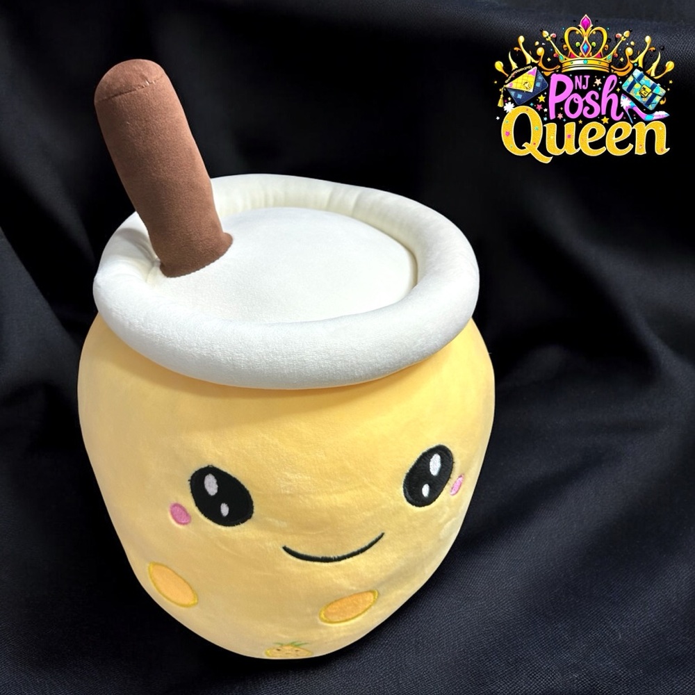Boba Plush Pineapples ๐ Bubble Tea Plushie Pillow 14โ Tall - Picture 2 of 3